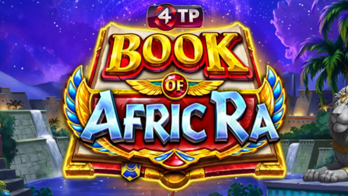 Cena temática do slot 4TP Book of AfricRa com elementos egípcios e animais